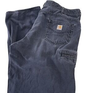 Carhartt FR Pants Jeans Men's 42x32 Blue Denim Cargo FRB159 DNY